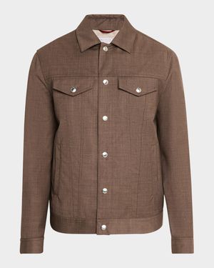 Men's Wool Snap-Front Trucker Jacket