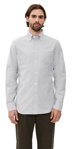 Reigning Champ Cotton Oxford Windsor Standard Shirt Light Grey XXL