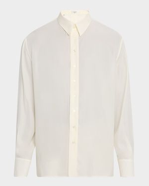 Men's Pleated Silk Sport Shirt