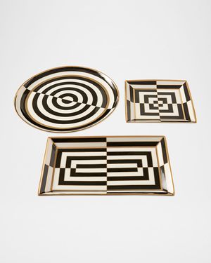 Op Art Round Serving Tray