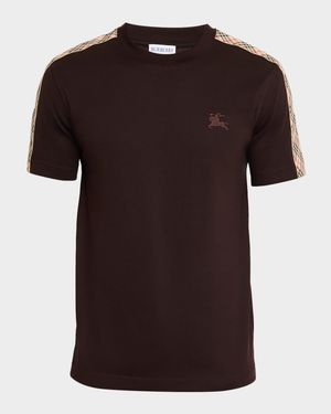 Men's EKD Check-Trim Cotton Crewneck T-Shirt