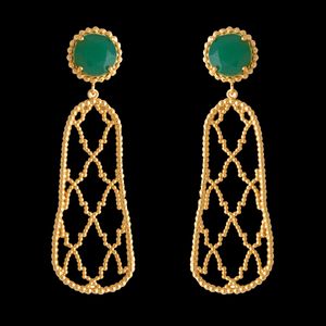 Lavani Jewels - Boucles d'oreilles en pierre naturelle - Taille Unique - Vert