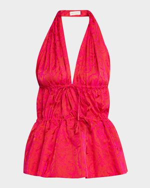 Ceana Striped Tie Halter Top