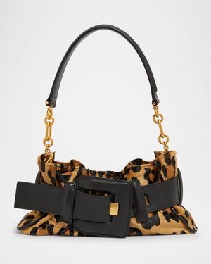 Anthem Mini Leopard Shoulder Bag in Calf Hair