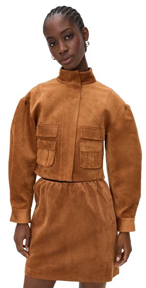 SHUSHU/TONG 3D Pocket Wide-Sleeve Jacket Brown 10