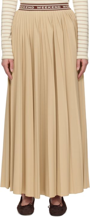 Weekend Max Mara Tan Bleu Maxi Skirt