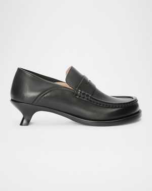 Campo Leather Kitten Penny Loafers