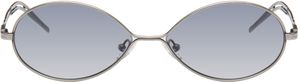 Song for the Mute Lunettes de soleil Teardrop argentées exclusives à SSENSE