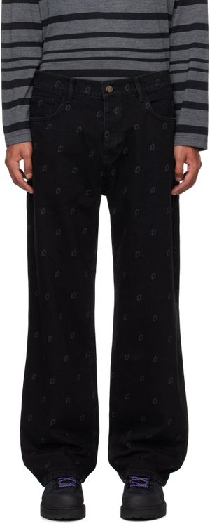 Robyn Lynch Black Laser Etched Eire Motif Jeans
