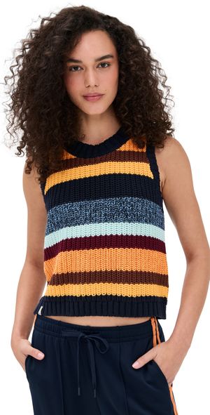 The Upside Nelson Knit Crop Sweater Vest Stripe L