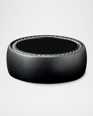 Men's Streamline Band Ring in Black Titanium, 9mm