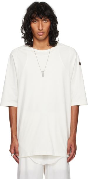 Rick Owens T-shirt blanc cassé en coton bio - Moncler + Rick Owens