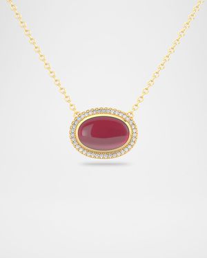 Aurora Pendant Necklace with Rubellite and Diamonds