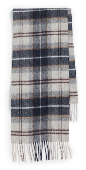 Barbour Barbour Wool Cashmere Tartan Scarf Grey Midnight Tartan One Size