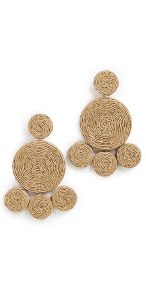 SIMONMILLER Raffia Deco Earrings Natural One Size