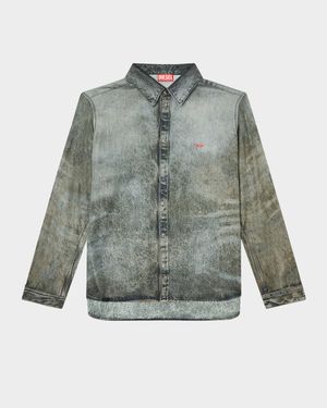 Men's S-Simply-LKCT Viscose Button-Down Shirt