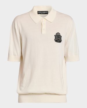 Men's Cotton Heraldic Crest Polo Shirt