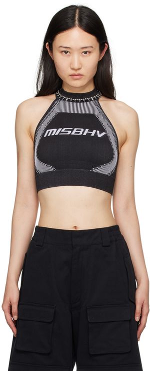 MISBHV Black & White Halter Sport Bra