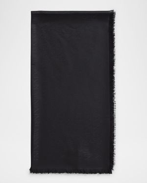 Grand Carre Jacquard Silk-Wool Scarf