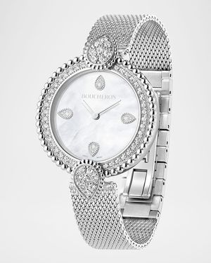 Serpent Boheme Bracelet Watch with Diamonds and Mother of Pearl Dial