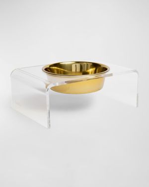 Clear Single Bowl Pet Feeder, 2 Quart