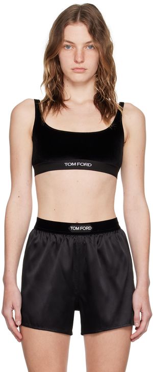 TOM FORD Black Jacquard Bra