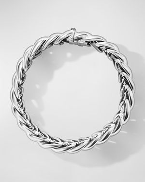 Sculpted Cable Bracelet in Silver, 14mm