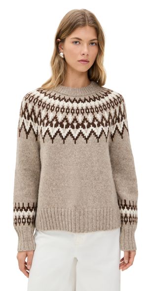 Jenni Kayne Thatcher Alpaca Crewneck Sweater Taupe XL