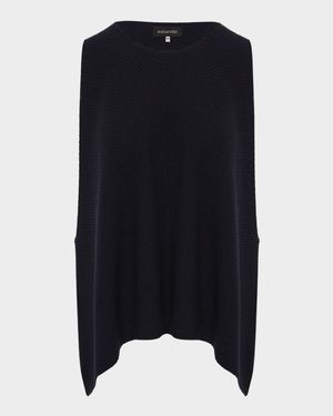 Cashmere Moss Stitch A-Line Sleeveless Sweater (Mid Plus Length)