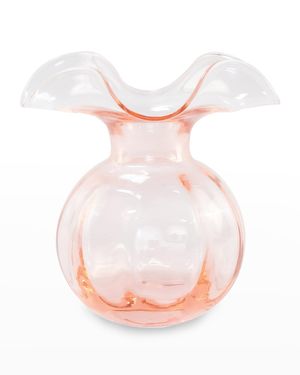 Hibiscus Glass Pink Medium Fluted Vase