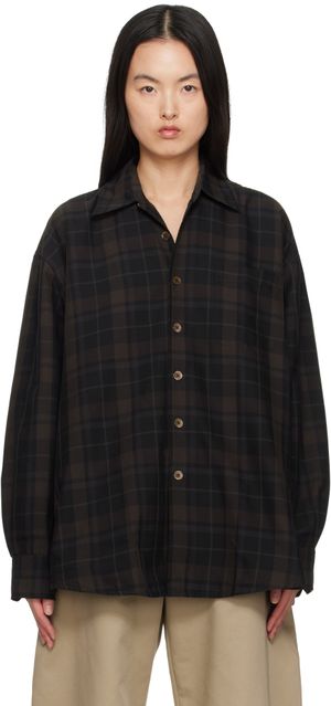 OUR LEGACY Black & Brown Borrowed Shirt