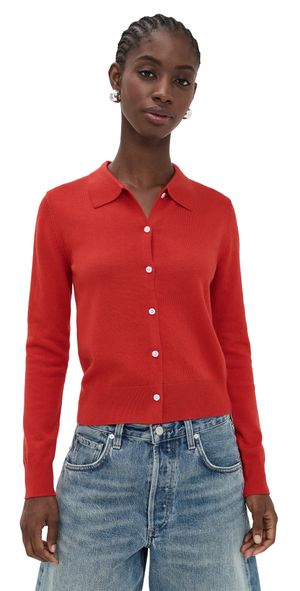 WAYF Rory Cardigan Red XS