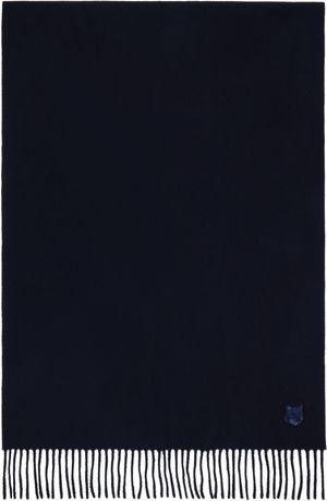 Maison Kitsuné Navy Bold Fox Head Scarf
