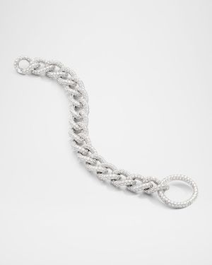 Catene 18K White Gold Full Diamond Pave Bracelet