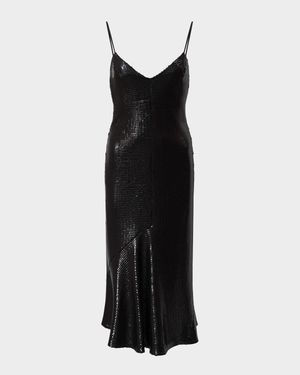 Lucia Backless Bias-Cut Sequin Midi Dress