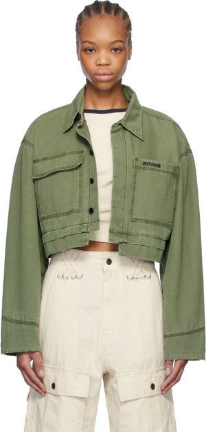 We11done Khaki Cropped Work Jacket