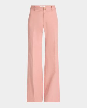 Cotton Canvas Flare Pants