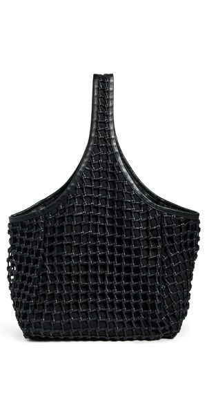 Clare V. Bando Bag Black Knot Woven Leather One Size