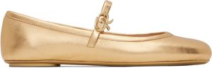 Gianvito Rossi Gold Carla Ballerina Flats