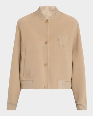 Zelante Double-Faced Wool-Blend Bomber Jacket