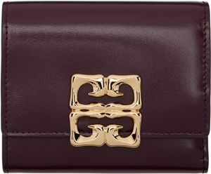 Givenchy Burgundy Trifold 4G Liquid Wallet