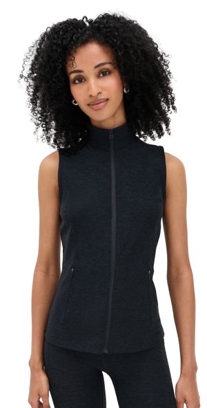 Beyond Yoga Venice Zip Front Vest Darkest Night M