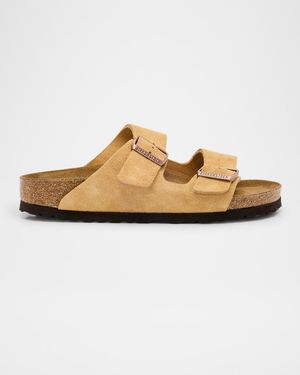 Arizona Suede Dual-Buckle Slide Sandals