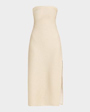 Scallop Nava Strapless Midi Dress