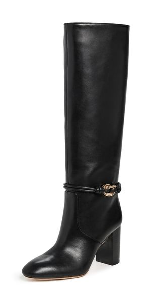 Loeffler Randall Goldy Tall Boots with Hardware Black/Gold 6