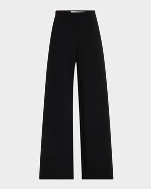 Bias Cut Wide-Leg Pants