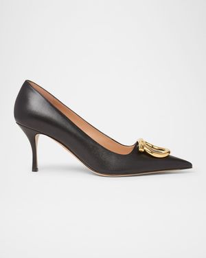 Lara Leather Gancini Pumps