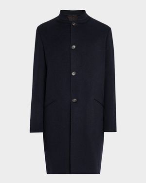 Men's Javier Double Knit Cashmere Rain Overcoat