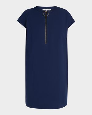 Doubles Zip-Front Mini Shift Dress