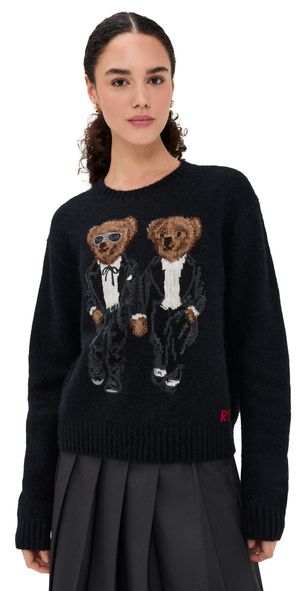 Polo Ralph Lauren Wool Blend Long Sleeve Crew Neck Sweater Pebble Multi M